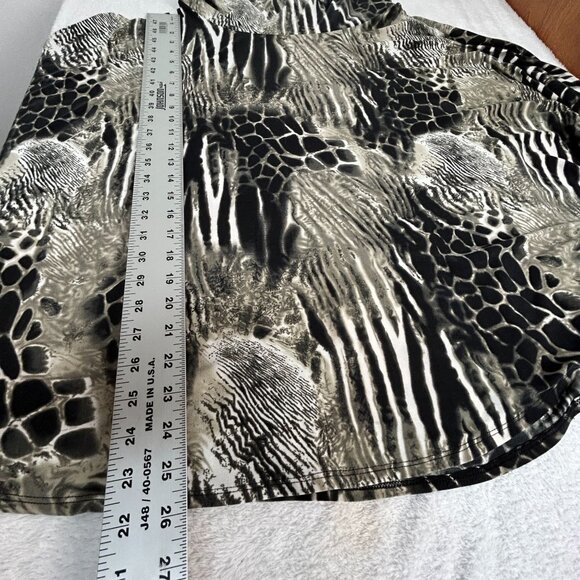 Lapis Womens Animal Print Long Sleeve Cowl Neck Tunic Top Medium Black Stretch - Picture 7 of 7